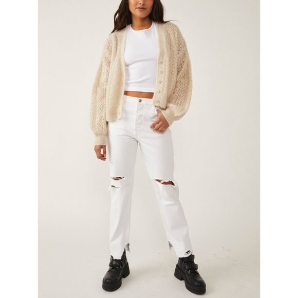 Free People Cream Knit Cardigan - Picture 9 of 10